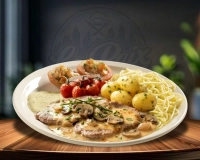 Assiettes Escalope de veau à la crème